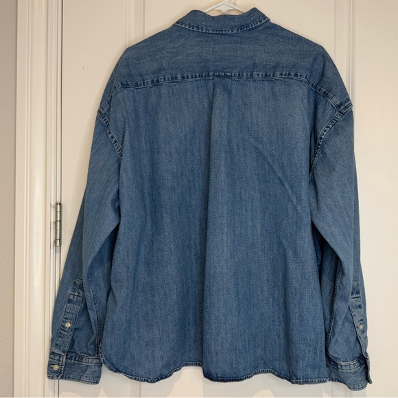 Ralph Lauren Women’s Cropped Boxy Denim Shirt Size XL Cotton Zaia Wash - Picture 11 of 16